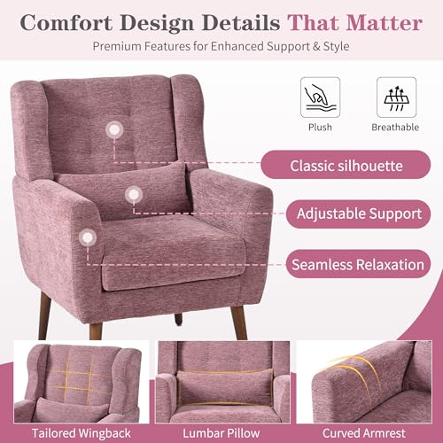 Sillón Plegable Chenille Púrpura miniatura 3