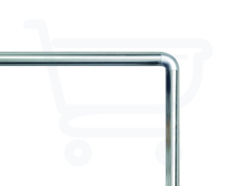 Sealskin Shower Curtain, Stainless Steel, Matt Aluminium, 2.8 x 90 x 2.8 cm