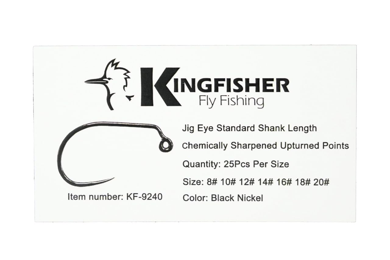 Kingfisher Fly Fishing Wide Gap Jig Fly Fly Tying Hook Barbless