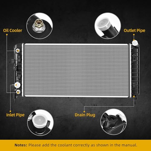 Image of DWVO Radiator Complete Radiator Compatible with 2006-2011 Chevy Impala 3.5L /3.9L, fit for 2005-2008 Buick LaCrosse 3.6L, fit for 2006-2007 Chevy Monte Carlo 3.5L /3.9L, Replace CU2827 10344419