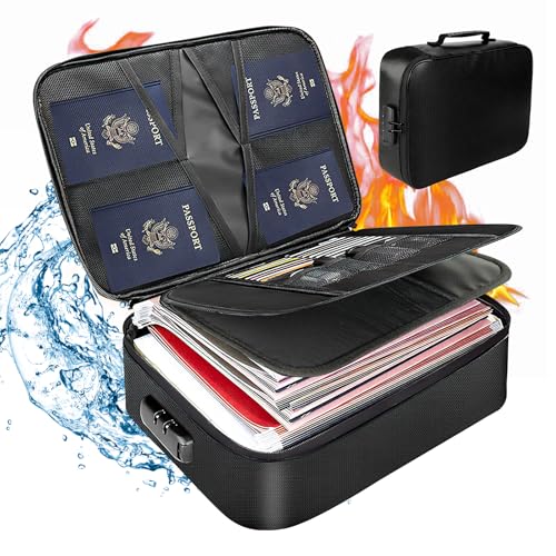 Caja de Documentos Ignífuga e Impermeable con Cerradura
