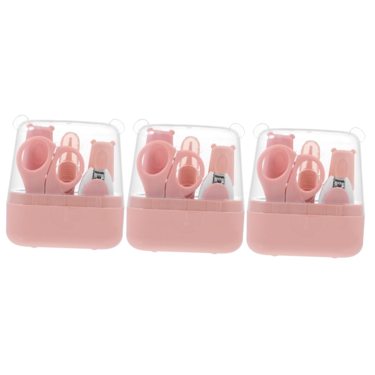 TOYANDONA 3juegos Cortaúñas Para Bebés Cabezas De Molienda Kit De Cuidado De Uñas Para Recién Nacidos Seguro y Diseño Color Rosa Para Manicura Infantil