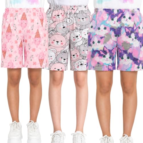 Image of TotzTouch Shorts for Kids Girls Pack of 3 | Summer Cotton Shorts| Kids Casual Cycling Shorts