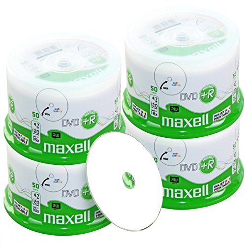 Maxell DVD+R 4.7 Go / 120 Min, Full Printable, 200 pièces en Cloche
