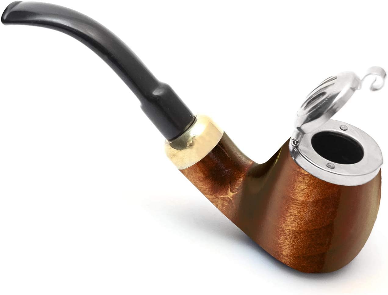 Mr. Brog Full Bent Smoking Tobacco Pipe - Model No: 21 Old Army Brown - Pear Wood Roots - Hand Made (Brown #21)
