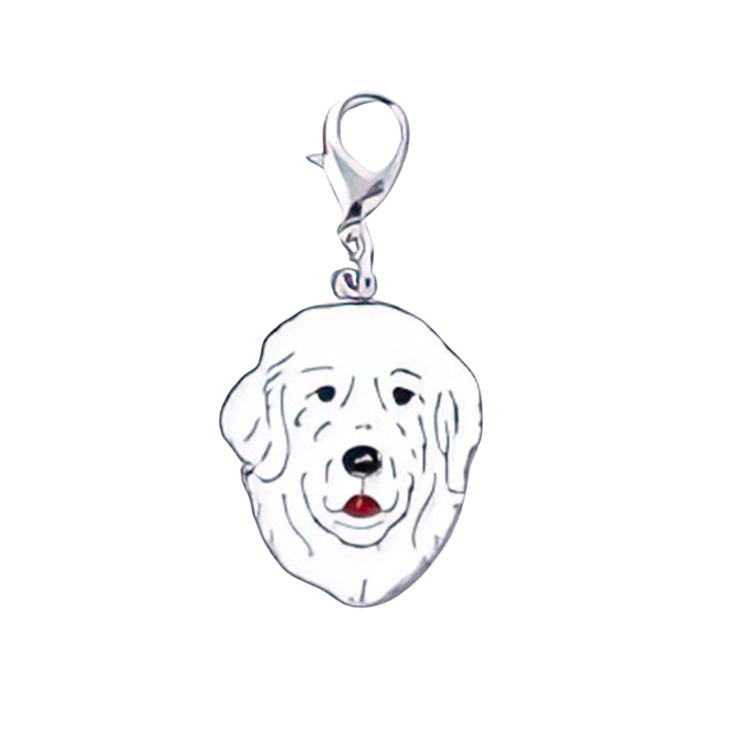 Blue Dream Island Dog ID Tags Pendant,Cute Mini Dog Keychain DIY Dog Collar Ornaments Keyring Dog Lovery Gift_Great Pyrenees