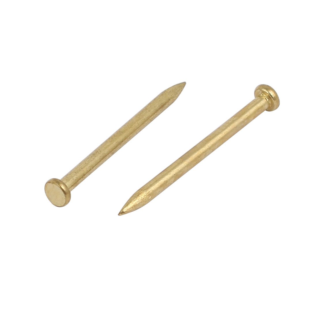 Aexit 1.3mm x Fastener 18mm Carbon Steel Round Head Siding Wall Cement Nail Bronze Tone 20pcs Model:71as76qo262