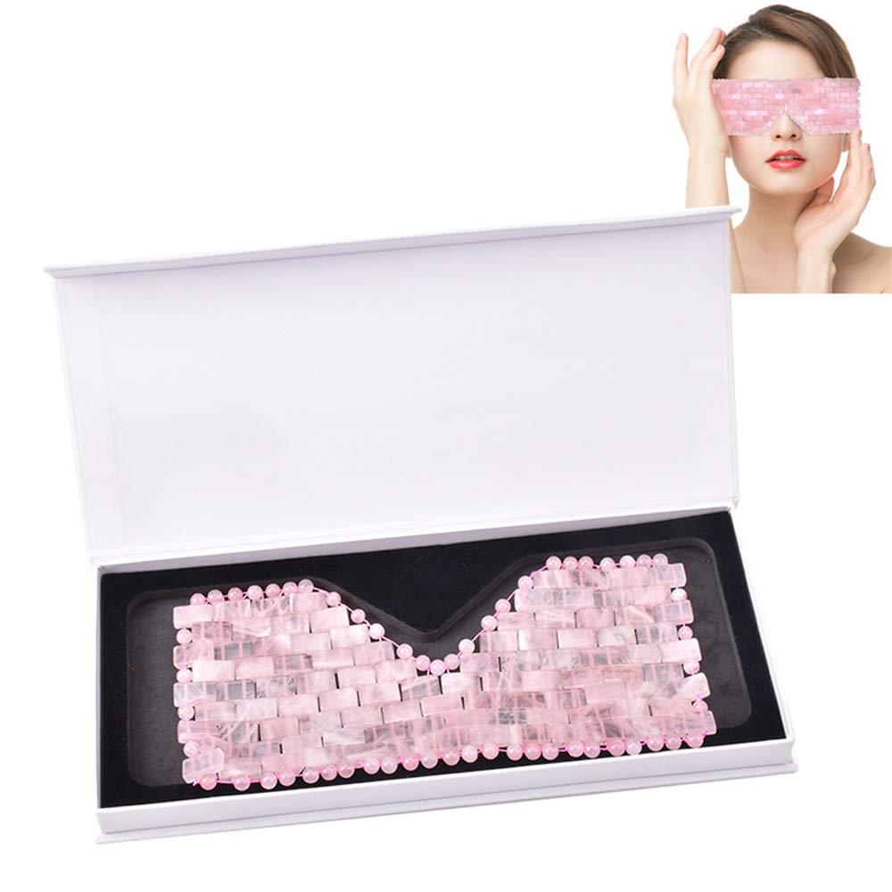 AugeMassager Natürliche Jade Augenmaske Rosenquarz Perlen Antialterung Beruhigende Kühl Detoxifying Schlafmaske Augenbinde Super Smooth Augen Relax-Sorgfalt-Werkzeug