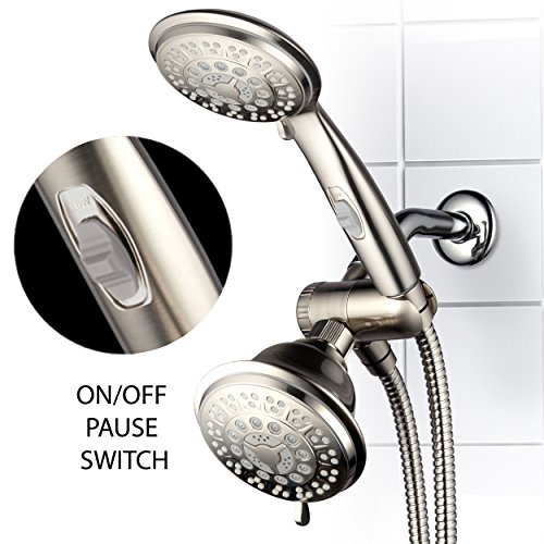 Combo de Ducha 3 en 1 Ultra-Lujo Hotel Spa con Interruptor ON/OFF y Pausa, Acabado Cepillado en Níquel miniatura 2
