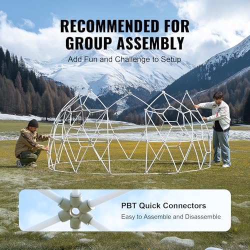 VEVOR Dome Bubble Tent, 12FT Double Cover (Transparent & Light Yellow Cover), Outdoor Geodesic House Shelter, Upgraded Igloo Tent Waterproof for Camping, Patio, Dining Backyard, Party - Image 6