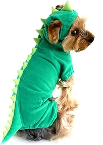 Hotumn Dinosaur Dog Halloween Costume Pet Dino Hoodie For Small Dogs (Large, Green) #TOP2