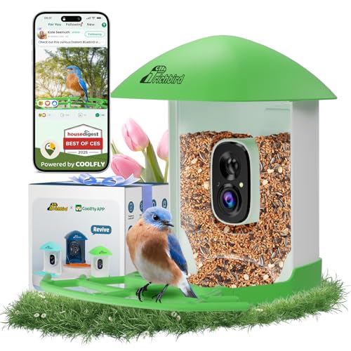 Bird Feeder with Camera, Smart Bird House with Cam for Outside, 2K HD Auto Record Video, AI Identification & Instant Alerts, Solar Powered, Bird Watching Gifts for Family and Birdlovers
