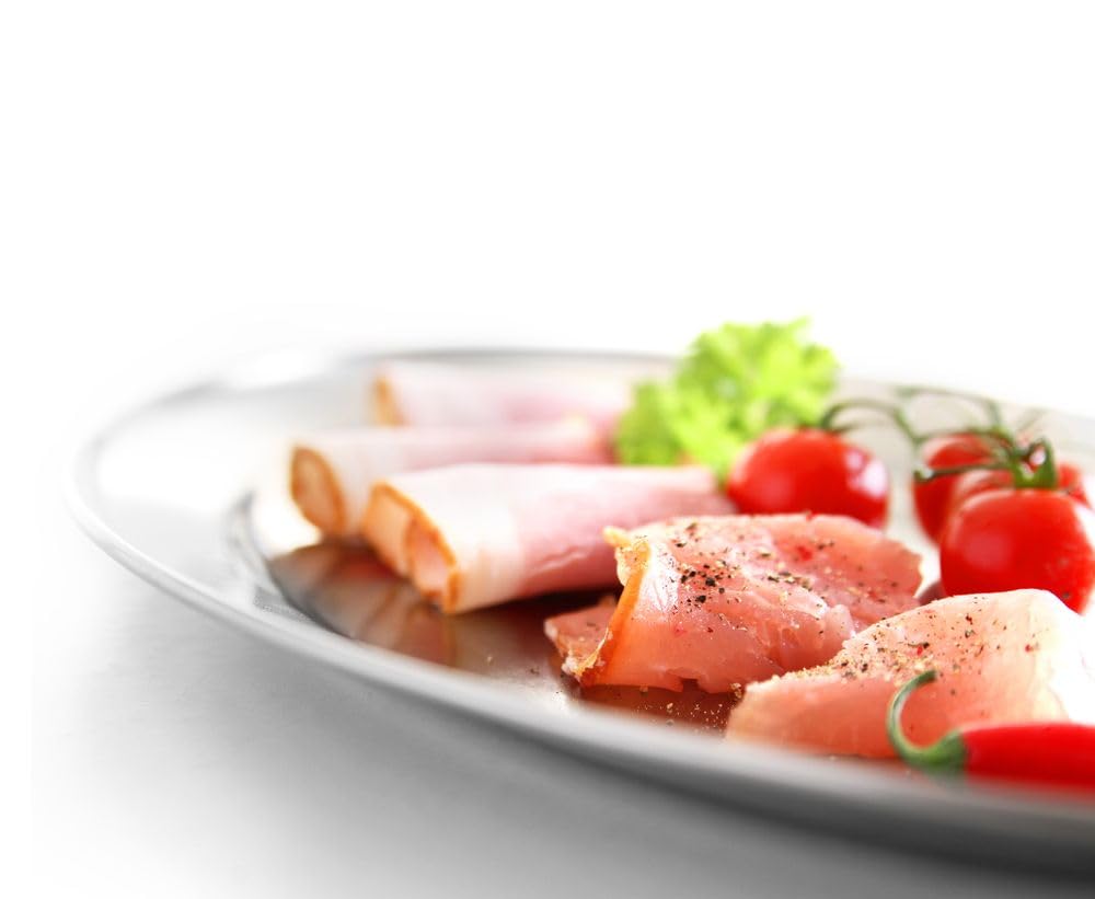 HENDI 404508 Serving Tray, Oval, Catering, Sandwich Plate, Tray, Stainless Steel, 450 x 290 mm, Stainless Steel