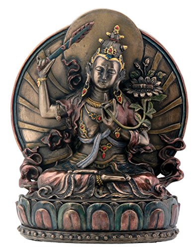Estatua de Manjushri sentada en loto budismo