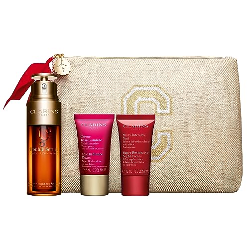 CLARINS Sérum doble 50 ml + rosa LUMIERE 3 PRODUCTOS SET REGALO