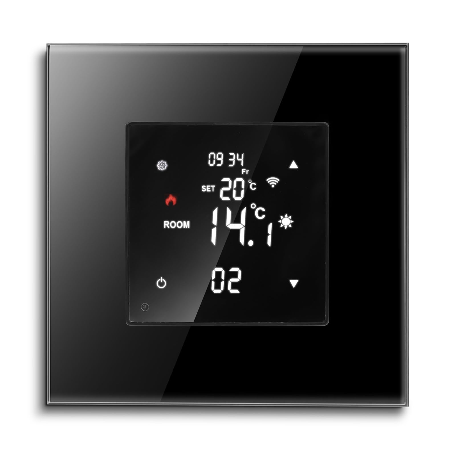 Inteligentny regulator temperatury termostatu WiFi woda elektryczna ciepła podłoga ogrzewanie kocioł gazowy działa OszczęDza Energię I Koszty Ogrzewania(Black thermostat)