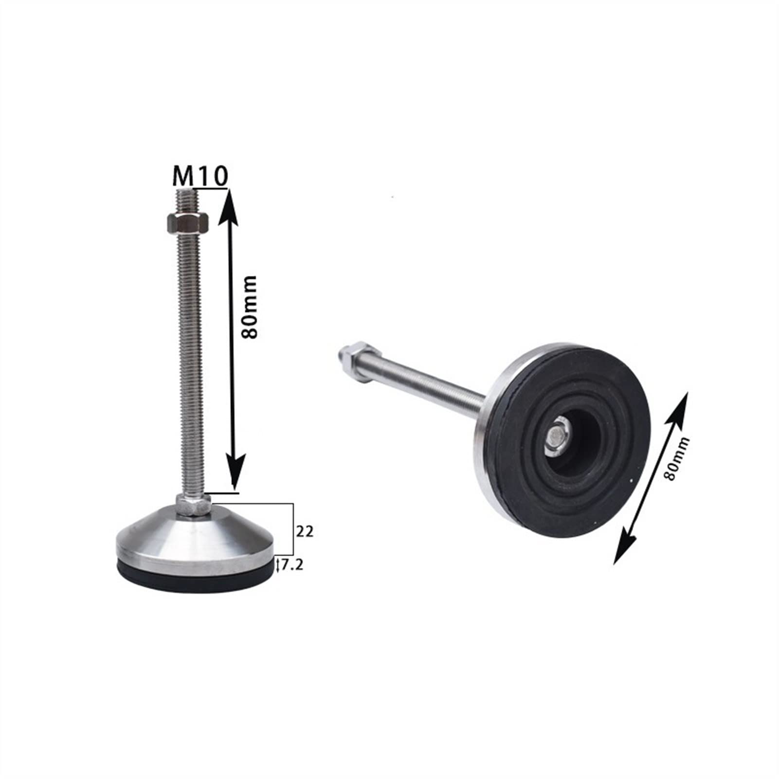 Piedini di livellamento for carichi pesanti da 4 pezzi for supporto | Piedini di supporto antiscivolo in acciaio inossidabile con design a labbro for dispersione del peso e carichi pesanti