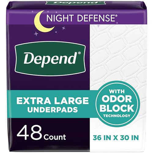 Depend Underpads XL, Disposable Incontinence Bed Pads for Adults, Odor Block Technology, 36