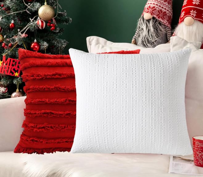 Image of TODY Cotton Cushion Cover 18 inch x 18 inch Set of 2 | 100% Cotton 18x18 inch Cushion Covers | Boho 1818 Cushion Cover for Sofa | Throw Pillow Cover 45 x 45cm