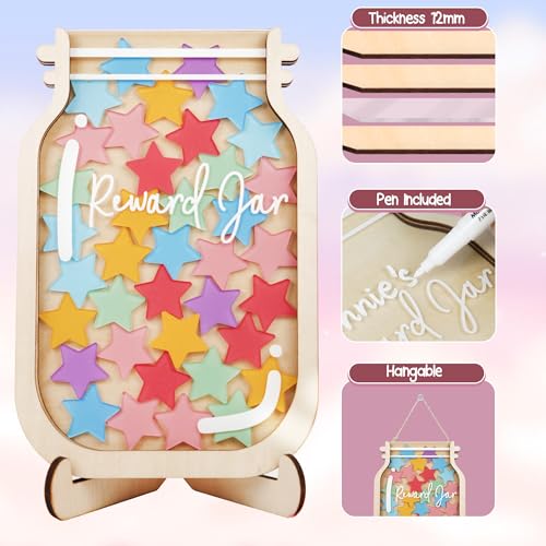 Image of Personalized Star Magnetic Reward Jar Kids Potty Training Behavior Chart for Toddlers Classroom Management Teacher Tools Back to School Gifts for Boys Girls