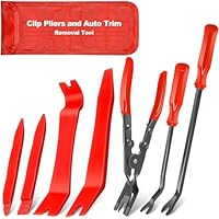 XQX 7-teiliges Auto-Clip-Zangen-Set und Befestigungsentferner, Auto-Nieten-Entferner, Hebelwerkzeug-Reparatur-Set mit Aufbewahrungstasche für Autotürverkleidung, Polster, Armaturenbrett