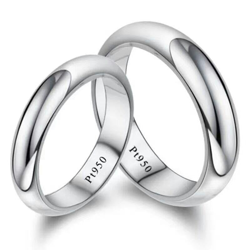Amazon.co.jp: 品PT 950プラチナシンプルリングカップルの結婚指輪 