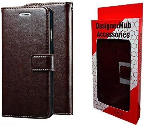 Designer Hub HTC U11 Flip Flap Cover Case with Stand/Wallet / Card Holder (Coffee Brown)