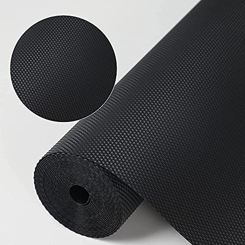 WochiTV Forro para cajones, EVA, impermeable, no adhesivo, 45 x 600 cm, antideslizante, para armarios de cocina, armarios, zapateros, armarios, color negro