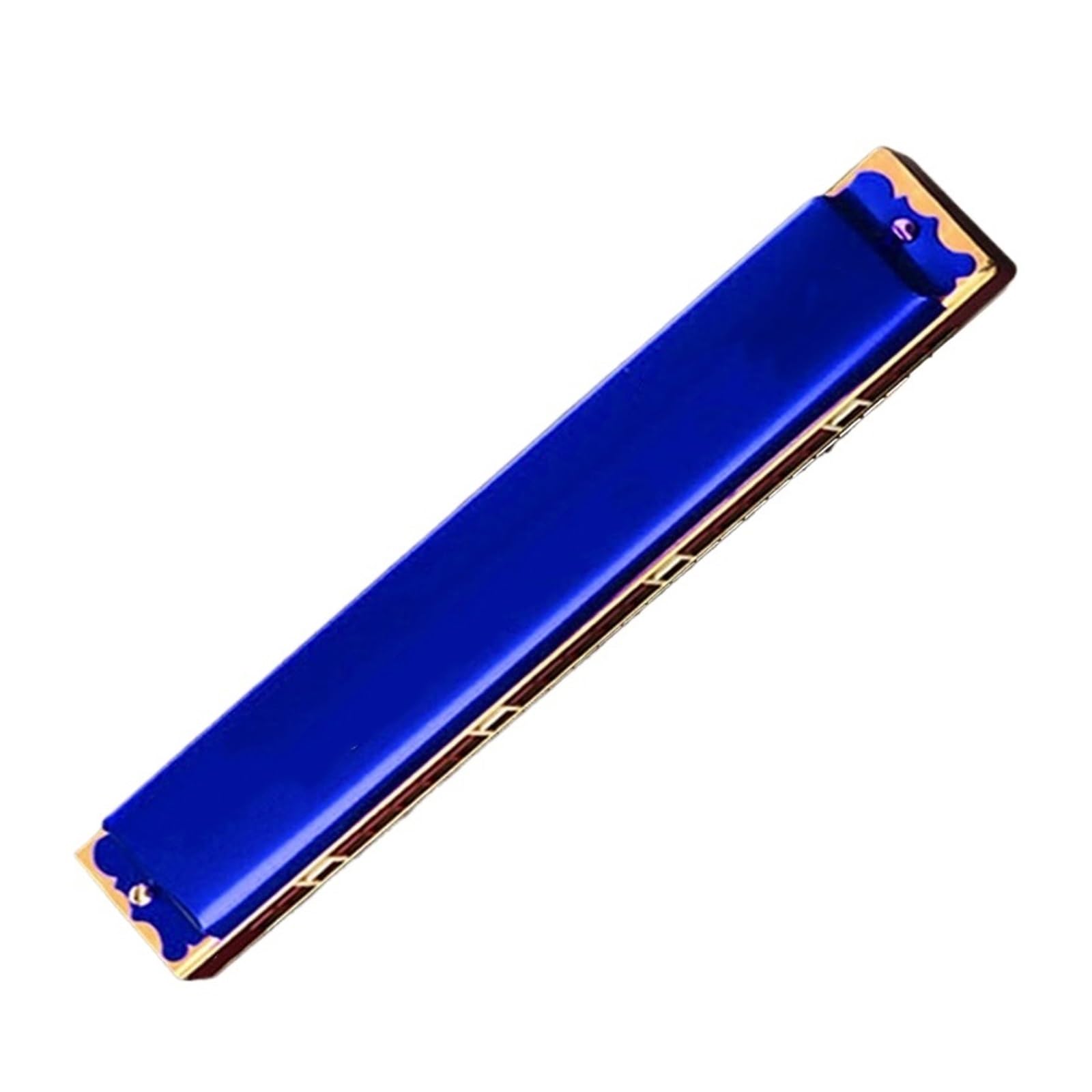 Mundharmonika 24 Loch Doppelloch Einzelnote C Dur Silber Rot BK Blau Instrument Standard-Mundharmonika(Blue C)