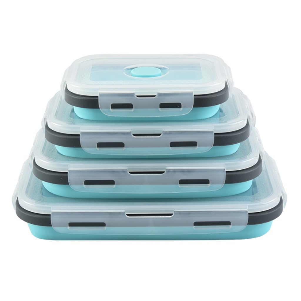 Recipientes para Alimentos Juego de verduras retráctiles de silicona for refrigerador, caja de Picnic portátil for exteriores, cajón for verduras cuadrado de silicona para Refrigerador Frutas Vegetale