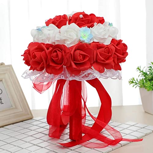 Image of VRB Dec 24 pcs Rose Artificial Flowers for Decoration,Artificial Flower,Flower for Hair Styling,Flower for Pooja, for Home Decor,Diwali.(24pcs -Red Big Foam Rose)
