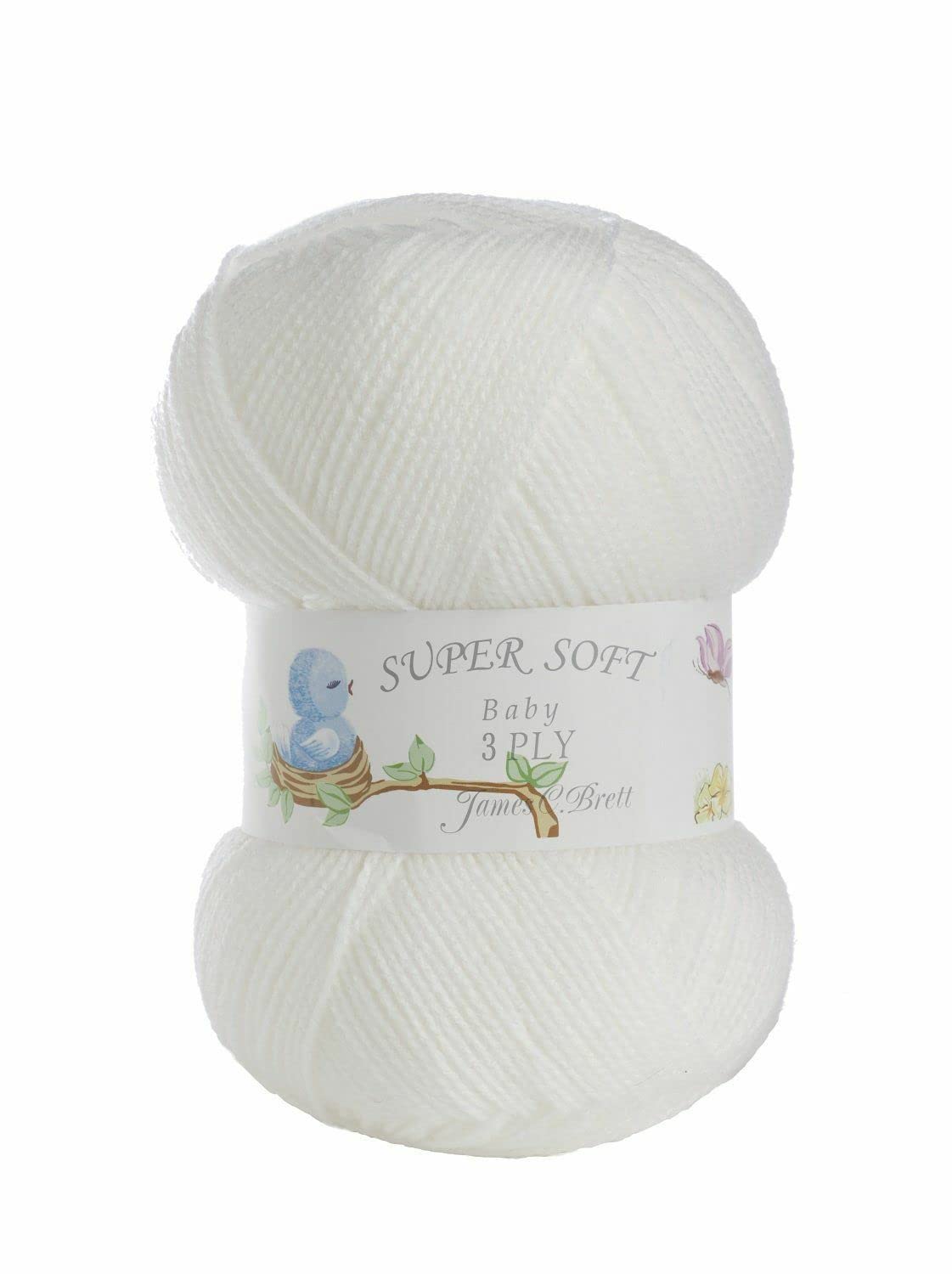 James C. Brett White James C Brett Baby 3 Ply Optic 100G