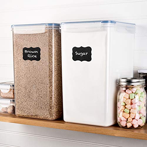 Xxl 7 Qt / 6.5 L / 220 Oz Food Storage Airtight Pantry Containers [Set Of 2] Wide & Deep + Free 2 Measuring Cup + Deal For Sugar, Flour - Clear Plastic - Leakproof - Bpa Free - Clear #TOP7