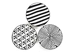 MRT Hand Made Ceramic Plates Set (Zebra), 7.8 in - Set of 6 pcs - Dinner, Salad, Appetizer, Dessert Plate, Microwave, Oven, and Dishwasher Safe, Scratch Resistant (Black & White, 7.8)