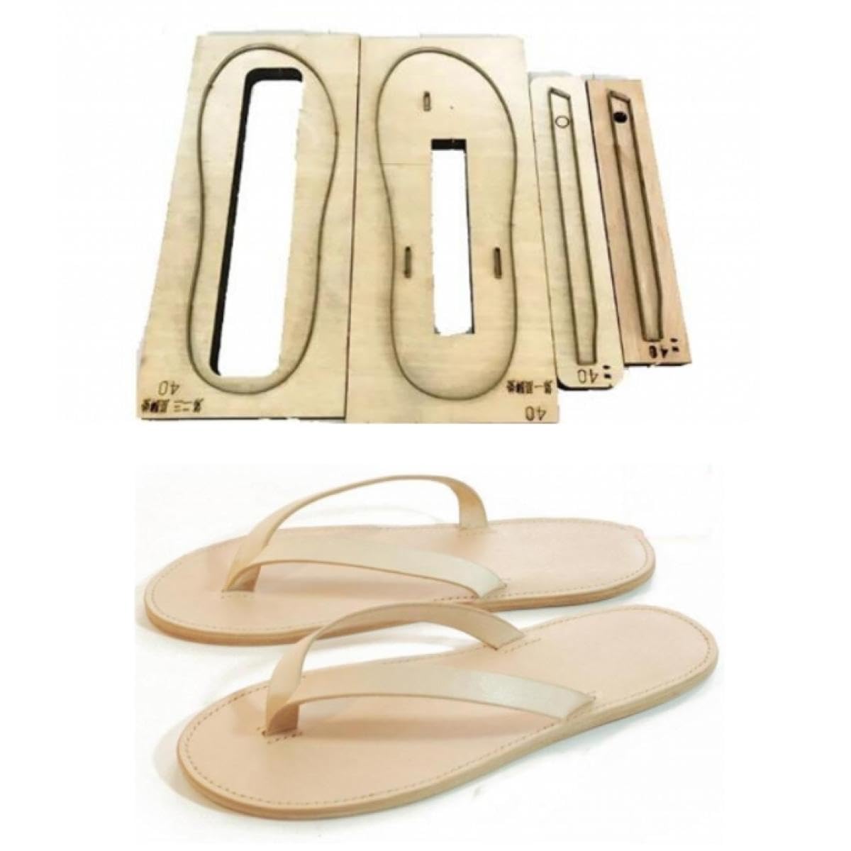 1 Set Leather Cutting Die Wooden Die Cutting Die for DIY Leather Slipper, (Size 42)