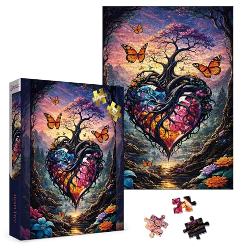 Larkipuzz Rompecabezas Heart Tree para Adultos de 1000 Piezas, Puzzle de Paisaje Árbol de la Vida Desafiante miniatura 2
