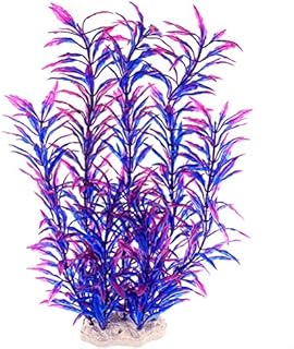 kuou Aquarium Fish Tank Plastic Plants, Simulation of Aquatic Plants Purple Aquarium Aquatic Plants for Fish Tank Ornament Natural Design Decorations (32cm/12.5Inch)