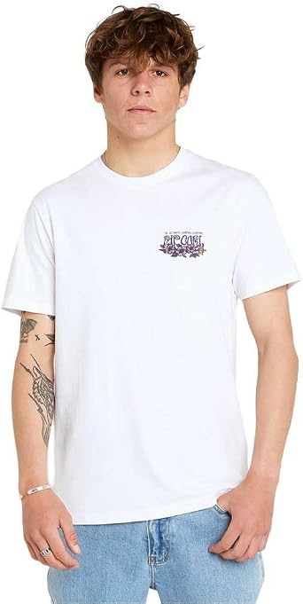 RIP CURL Mens Surf Paradise F&B Short Sleeve T-Shirt - White - M