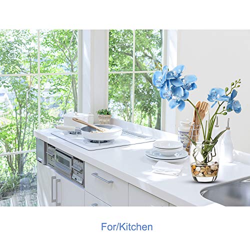 Jusdreen Artificial Flower Bonsai With Glass Vase Vivid Orchid Flowers Arrangement Phalaenopsis Flowers Pot For Home Office Décor Table Centerpiece House Decorations(Glass Vase/Blue Orchid) #TOP5