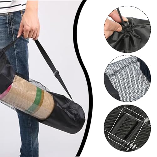 XUZOPIM 2 Piezas Bolsa Para Esterilla De Yoga Bolsa Para Tapete Yoga Yoga Mat Bag Con Correa Ajustable Funda Esterilla Yoga Para Yoga Accesorios Bolsa De Tripode Con Cordón 90X30Cm - Imagen 4