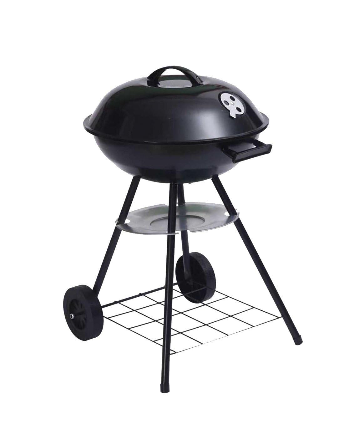 JARDIN202 - Barbacoa de Carbón Portátil Dakota | Parrilla Redonda Estilo Kettle | Exteriores, Jardín y Camping | Parrilla de Ø 45 cm | Negro