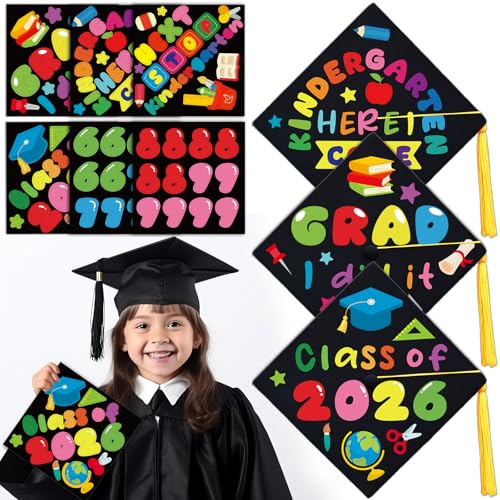 Qyeahkj 26 Pcs Graduation Hat DIY Stickers for Pre-K Kids...