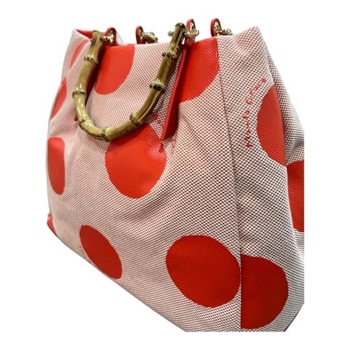 Sac jasmin toile pois Manila Grace medium shopper B240TS poudre
