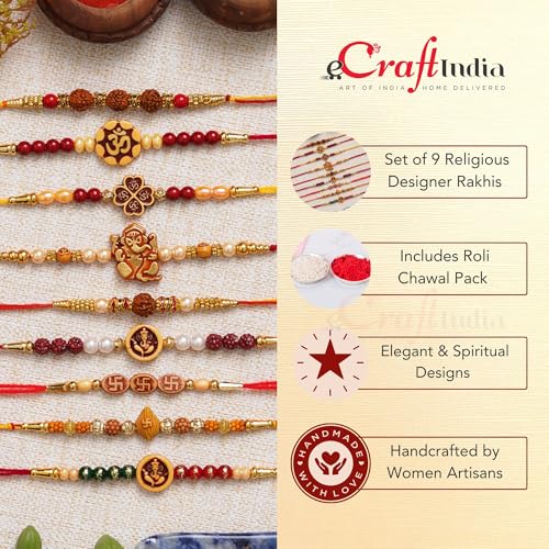 Image of eCraftIndia Silver Floral Designer Rakhi for Brother | Raksha Bandhan Rakhi for Bhai Bhaiya