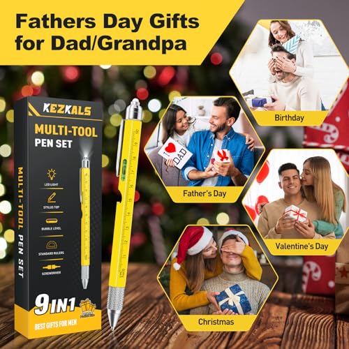 KEZKALS Father's Day Gifts from Daughter, Wife, Son, 9 in 1 Multitool Pen Mens Dad Gifts for Fathers Day, Cool Gadgets Tools Birthday Gifts for Men/Dad/Women, Unique Gifts for Men Who Have Everything - Image 3