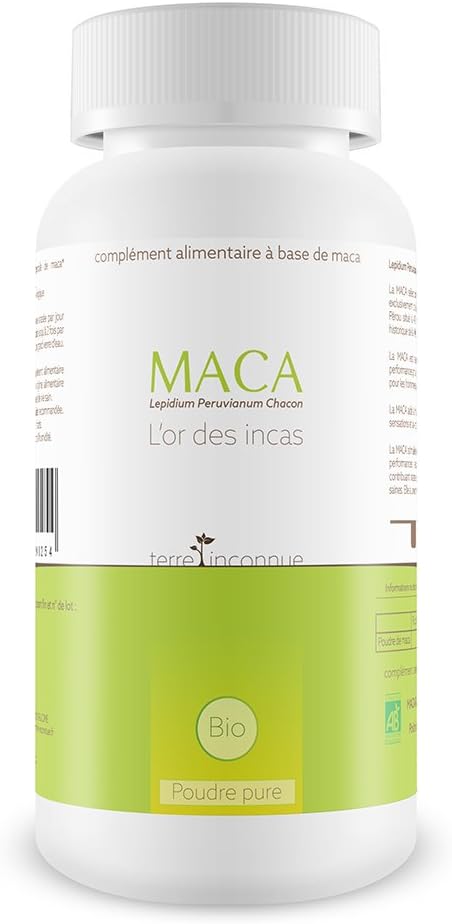 Organic Maca from Peru – Terre Inconnue – 210 g Jar – Pure Lepidium Peruvianum Chacon