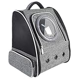 Transportin Mochila Porta Gatos Perros Mascotas - Bolsa Transporte Plegable Transpirable, Mochila Cápsula Grande Estable con 3 Entradas Carga Máxima 8kg para Viaje Uso Diario Aprobada Aerolínea