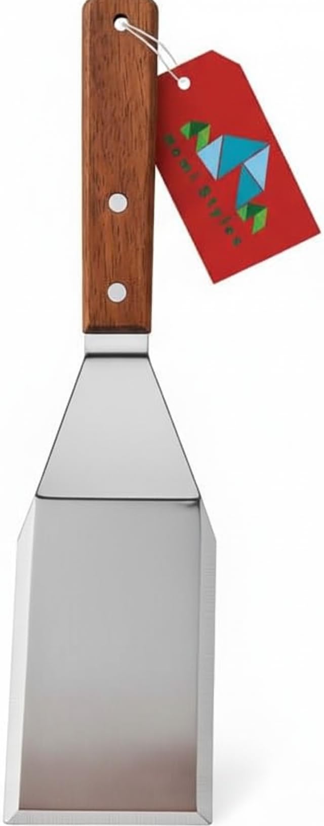 Homi Styles Metal Spatula Beveled Edges, Stainless Steel Grill Spatula with Wood Handle