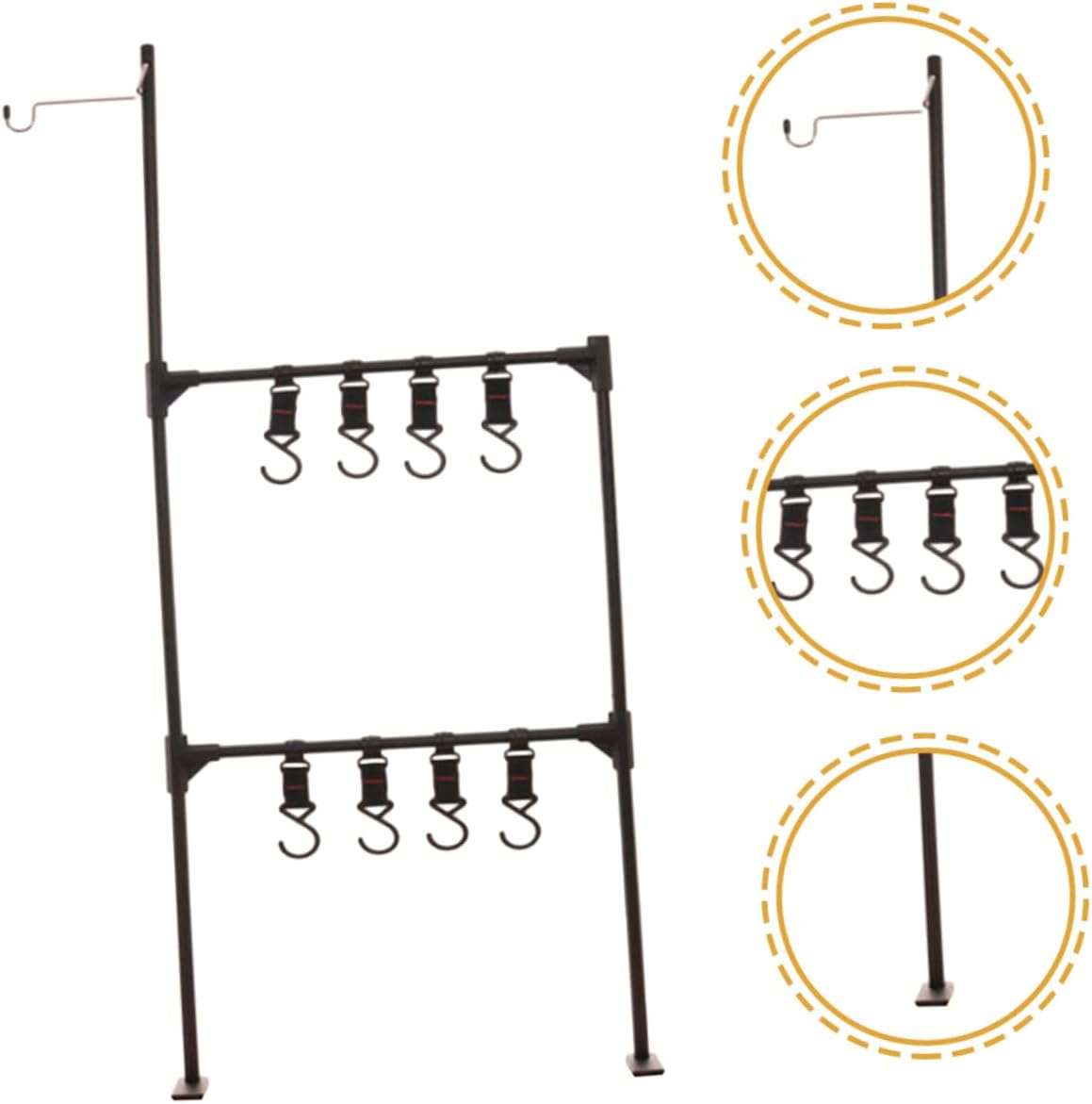1set Aluminum Alloy Camping Storage Rack Detachable Design Lightweight Outdoor Picnic Hanger for Efficient Gear Organization Portable Two Tabletop Utility Stand