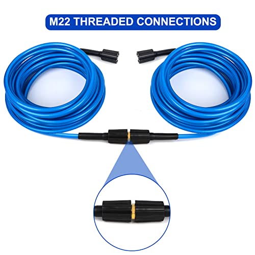 32.8 Ft Pressure Washer Hose, 5800 Psi Kink Resistant Washer Hose For Power Washer Upgrade Flexible Pressure Washer Hose Compatible With M22 14Mm Connectors Suitable For Most Pressure Washers (Blue) #TOP6